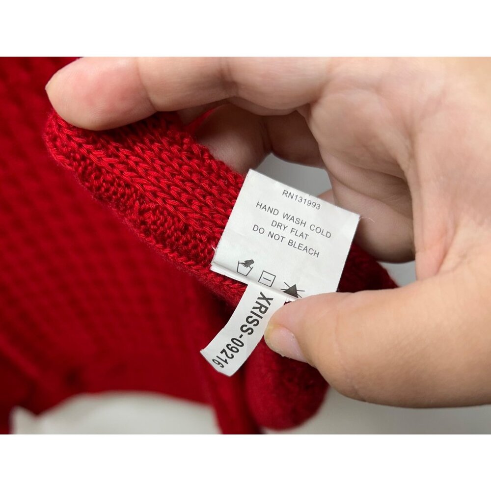 Mudpie boutique red knit oversized poncho OS holiday - Picture 3 of 7